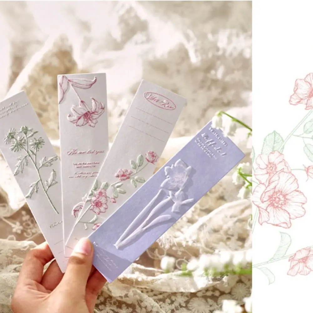 Beautiful Flowers Paper Bookmark Natural Flower Plant Specialty Message Cards Rectangle Paper Beautiful Flowers Bookmarks