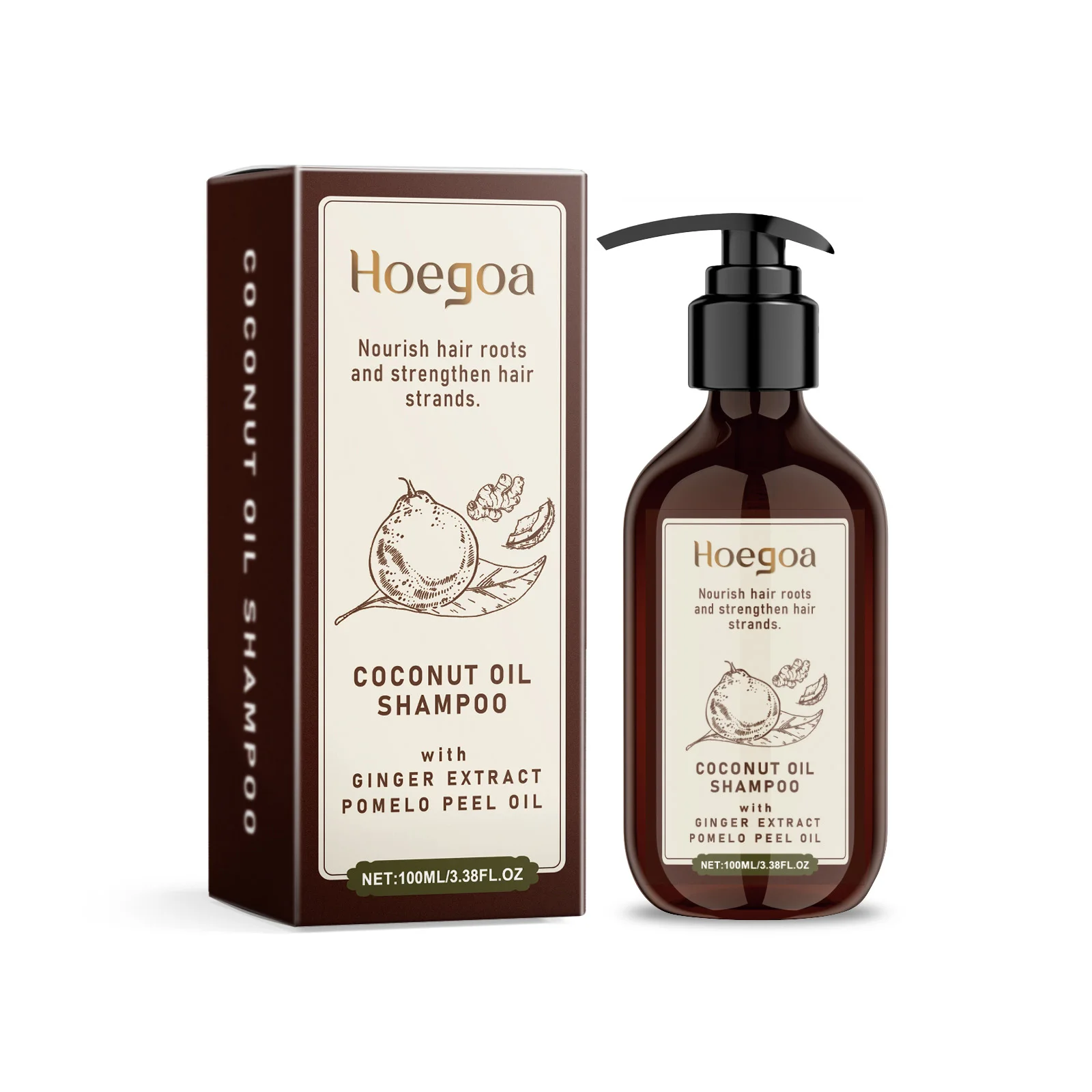 

Шампунь с кокосовым маслом Hoegoa, очищающий уход за кожей головы, мягкий блеск, питательный шампунь для волос, фолликул, 2 шт.