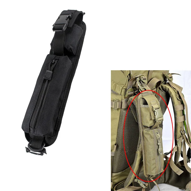 Tactical Shoulder Strap Pouch MOLLE Backpack Accessory Bag, Expandable Outdoor EDC Utility Tool Storage Pack For Hiking Camping