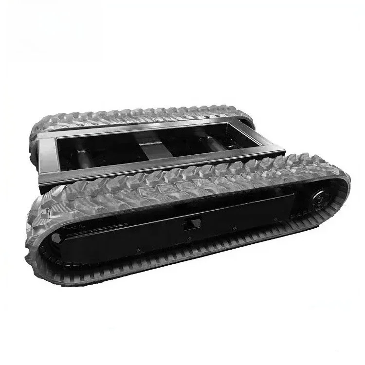 Mini Rubber Tracked Crawler Chassis Platform for Hydraulic Firefighting Robot Transport Vehicle Undercarriage with Slewing