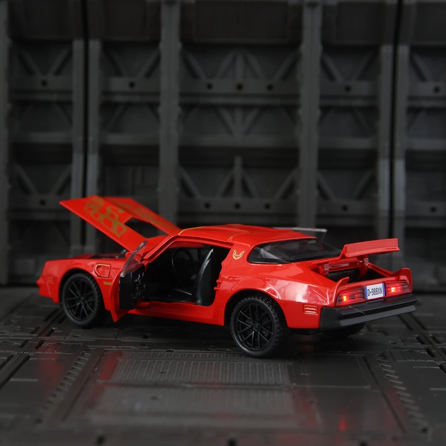 1:32 modelo de carro de liga de simulação, portas e capô do motor, porta-malas pode ser aberto, peças de balanço de retorno de som e luz de supercar