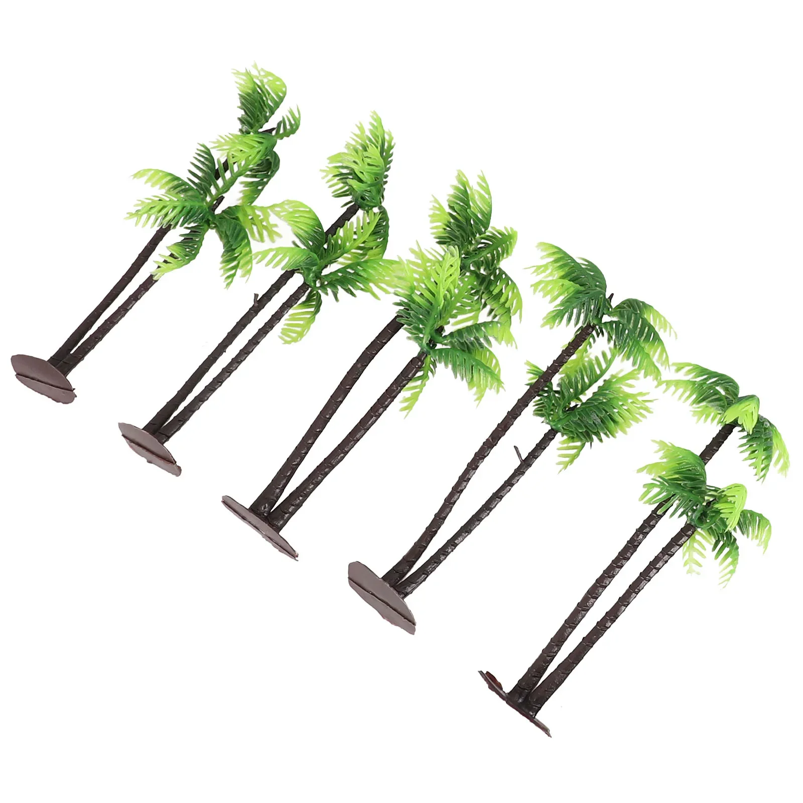 5Pcs Mini Plastic Coconut Palm Tree Plant Craft Micro Landscape Aquarium Decor Waterproof Miniature Living Room Study Decoration