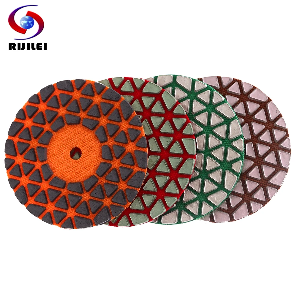 4 Step 3Inch Dry Polishing Pad For Granite Marble 4PCS Super Sharp Wall Sanding Disc For Sintered Stone