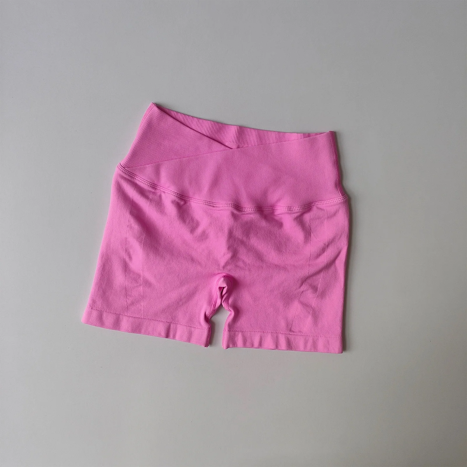 Damen-Sportshorts mit hoher Taille und Hüftlift-Effekt, pfirsichfarbene Po-Formung, eng anliegende, schnelltrocknende Lauf- und Trainingsshorts. – Detail 19