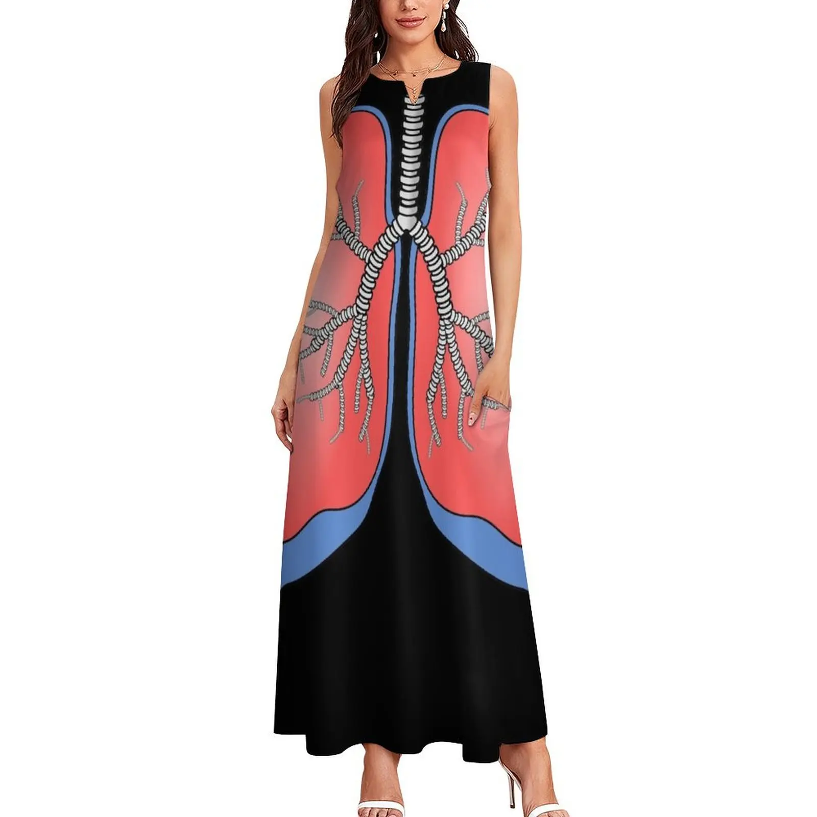 Lungs T-Shirt - Healthy Funny Tee Long Dress women