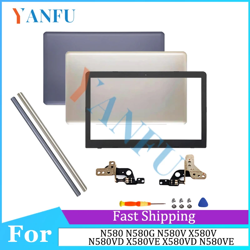 

Laptop Replacement Housing Case For N580 N580G N580V X580V N580VD X580VE X580VD N580VE Plasti LCD BACK Cover/Bezel Hinges