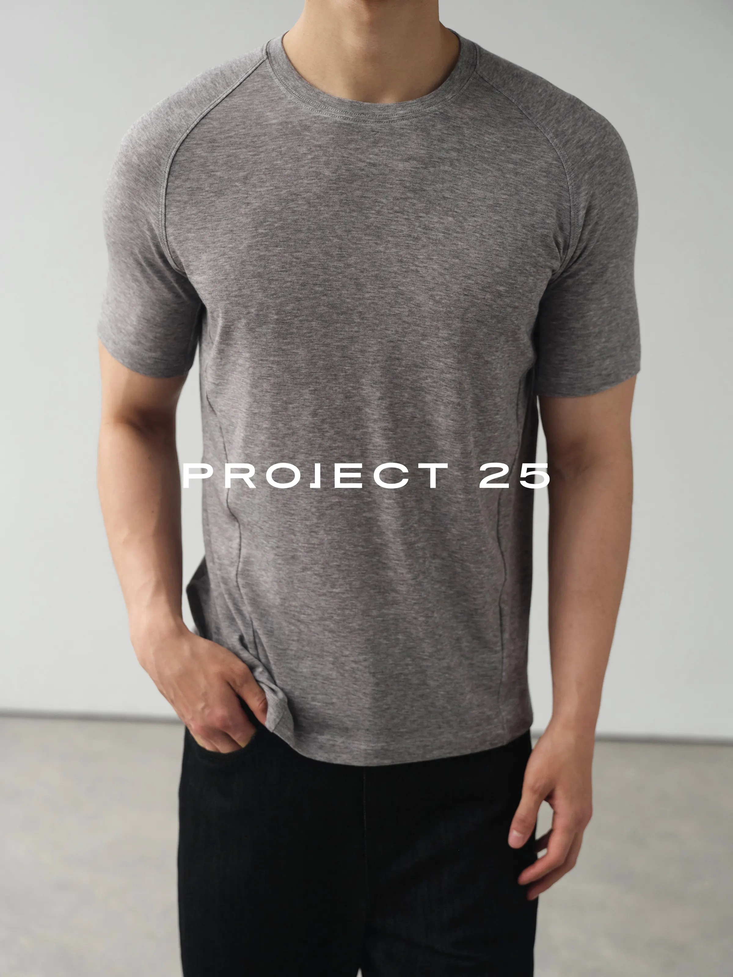 PROJECT 25 Men's 18.5μm Merino Wool T-Shirt High Stretch Moisture Wicking Breathable Soft Short
