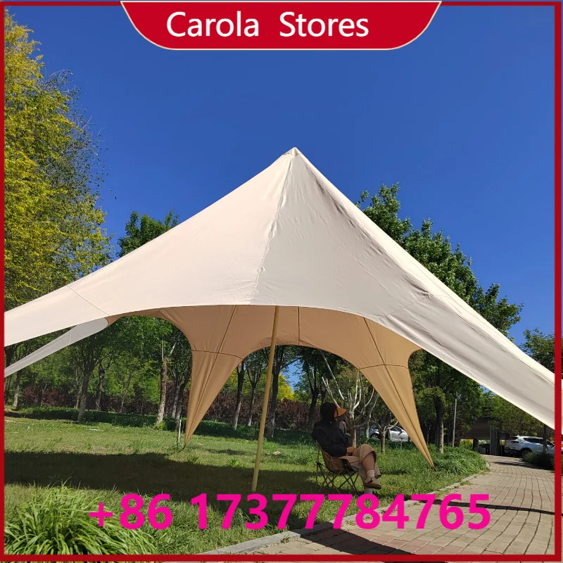 Hexagonal Star Shape Waterproof Canopy Tent Large Family Outdoor Sunshade Awning Portable Beach Camping Shelter Anti-UV