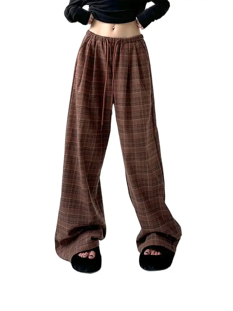 

Women Coffee Baggy Pants Harajuku Streetwear Fashion High Waist Pants Retro 2000s Vintage Oversize Wide Leg Trouser 90s Clothes