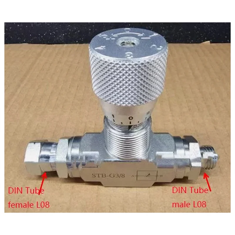 BYBS-STB-G3/8 Flow Control Bidirectionele Hydraulische Restrictor Klep Met L08 Connector 1PC