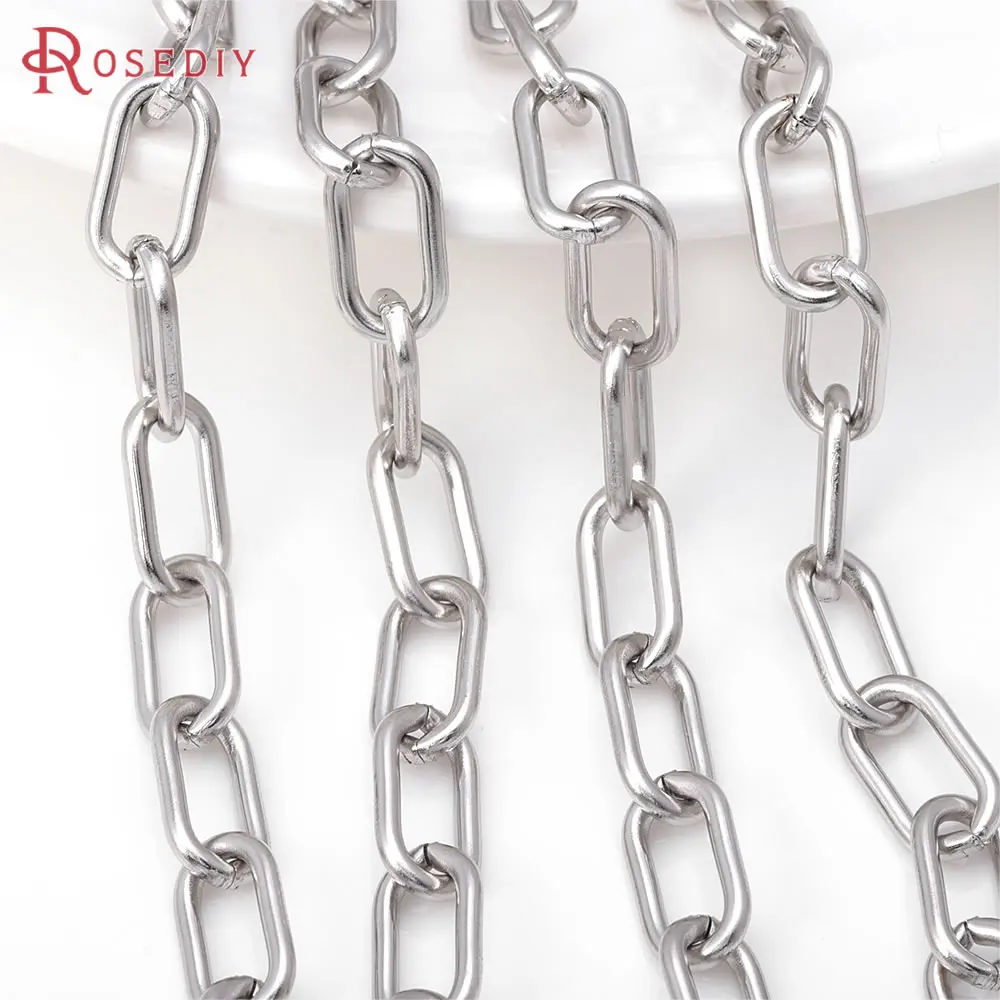 

50CM Stainless Steel Color Stainless Steel Long Oval Shape Necklace Chains Bracelets Jewelry Chains High Quality Diy Accessories