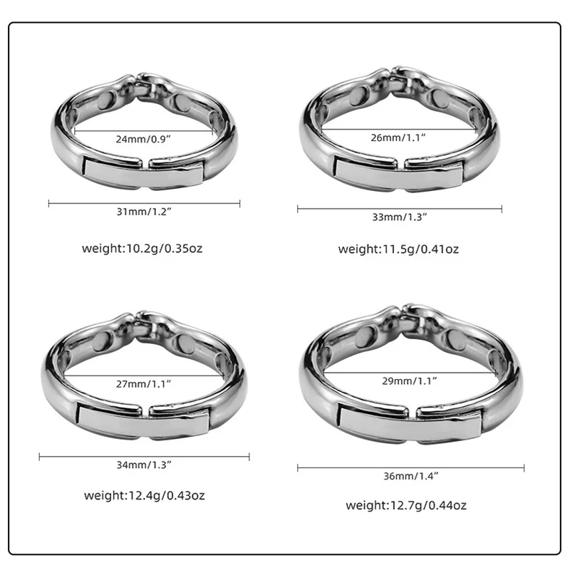 Magnet Cock Ring Steel Foreskin Correction Penis Ring Adjustable Glans Physiotherapy Metal Ring On Dick Male Circumcision