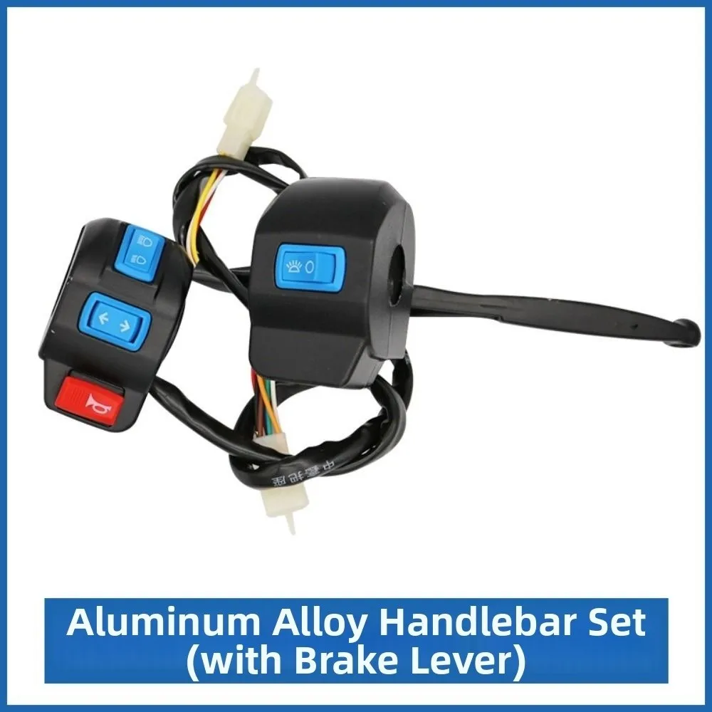 Universal Electric Tricycle Handle Seat Aluminum Alloy Plastic Horn Headlight Turn Signal With Brake Lever Switch Combination