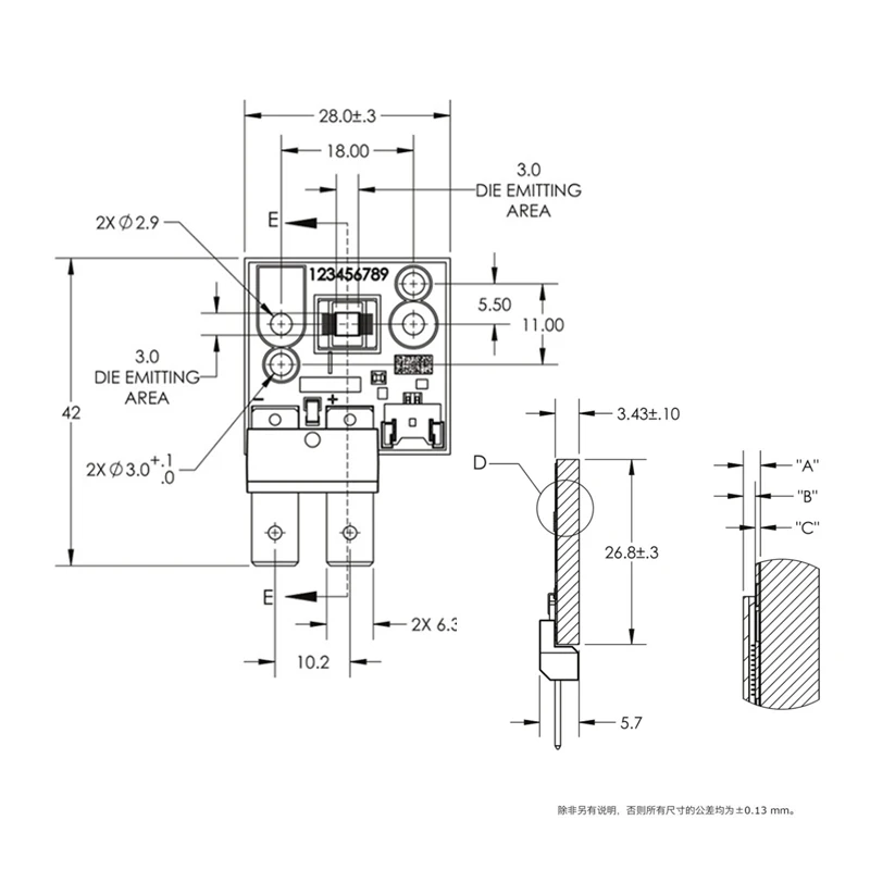 CBT-90 White Medical Lighting LED 65W 6500K High-power LED beads CBT90