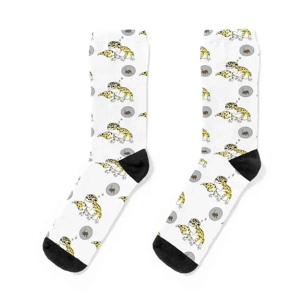 

Leopard Gecko and Cricket Socks gift colored FASHION Christmas Socks Woman Men's