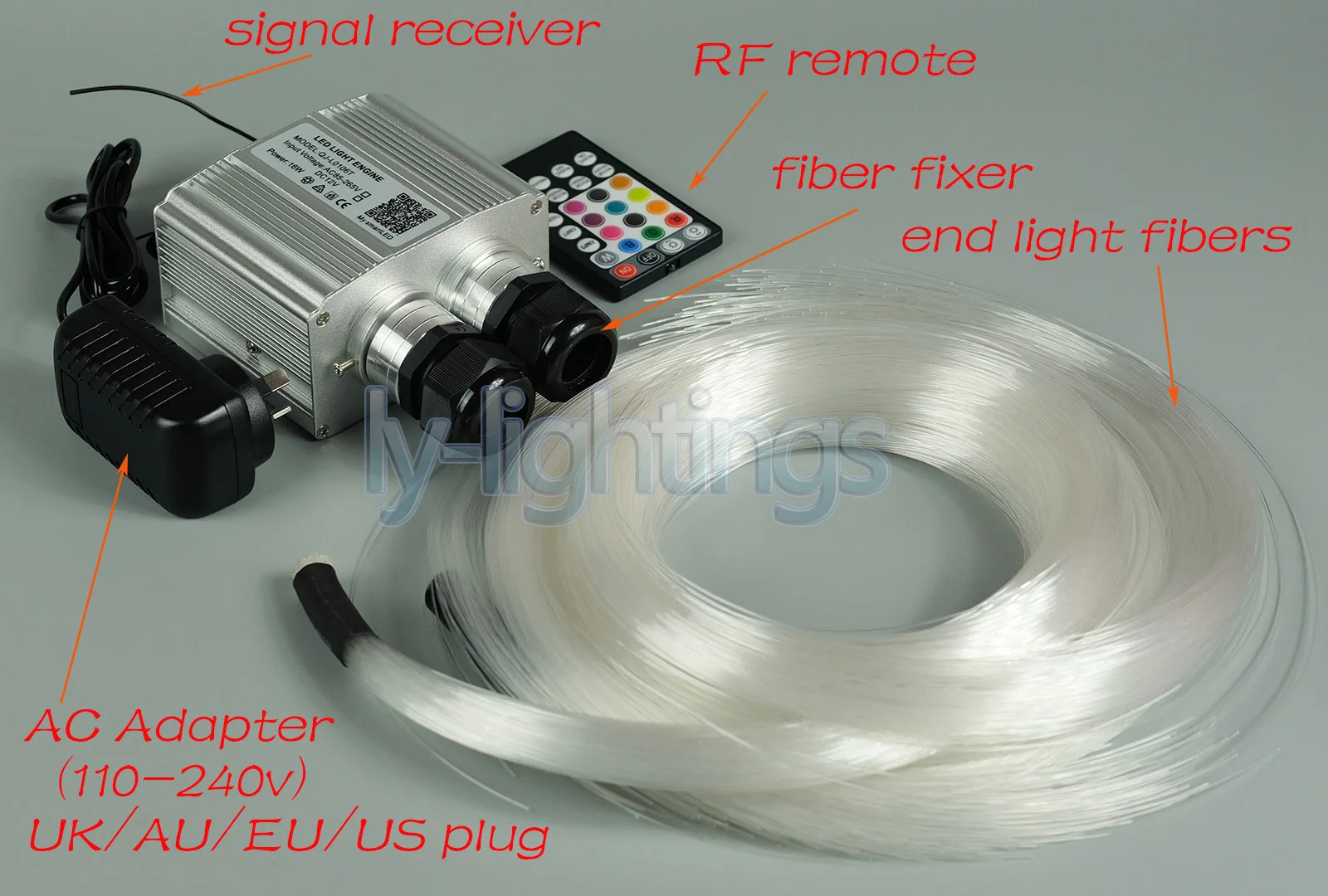 Fashion Fiber Optic Light With Customized 500 Mix szie Optical Fibers APP Control RGBW LED Bedroom Twinkle Star Ceiling Lights