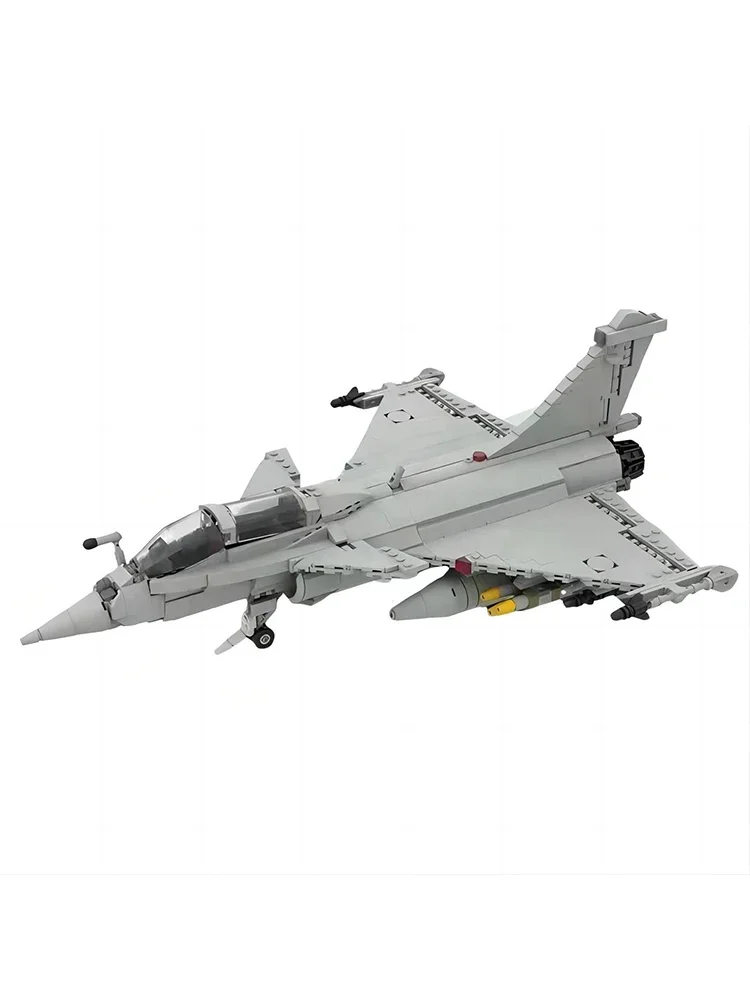 MOC blok bangunan Dassault Rafale M Model skala 1/35 DIY merakit batu bata pesawat pendidikan koleksi mainan hadiah 1082 buah