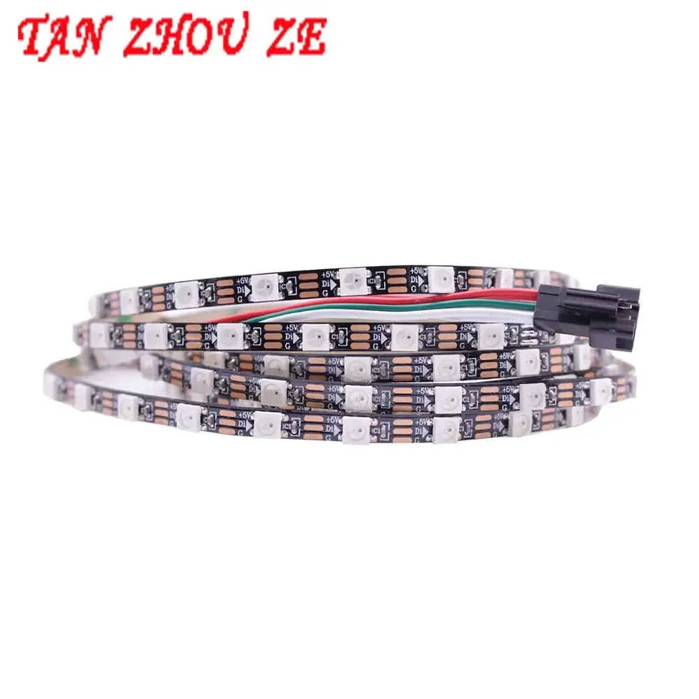 Addressable DC5V White Black PCB 1/2/3/5M WS2812B Pixel LED Strip 5mm 5050 RGB 60LEDs/m WS2812 Digital Light SK6812 Dream Color