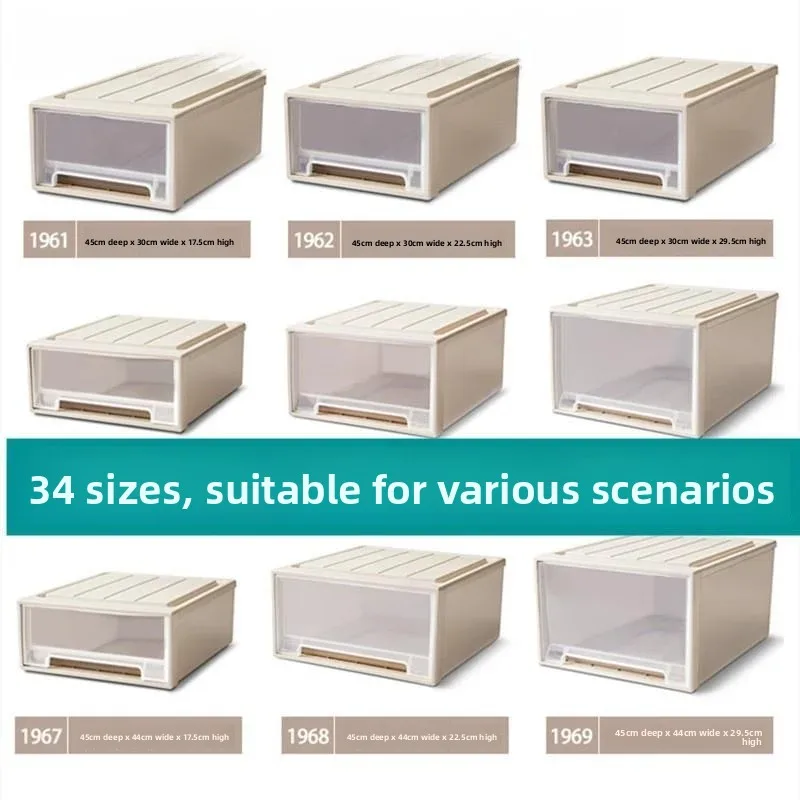 Transparent Drawer Style Storage Box Home Clothes Organizer Box Plastic Drawer Organizer Box Japanese Style Storage Box