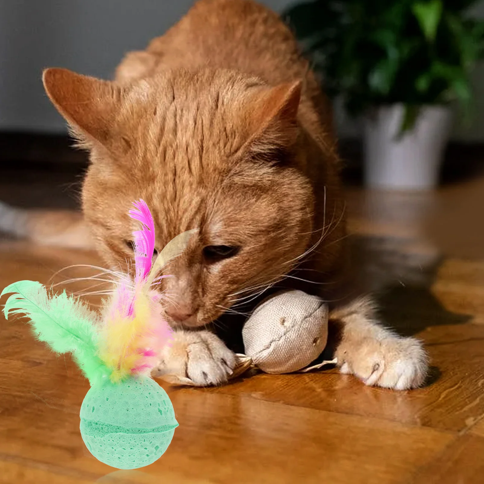 

3 pcs Latex Foam Balls For Cats Colorful Tail Sponge Ball Cat Playtime Stimulation Interactive Pet Exercise Catcher Fun