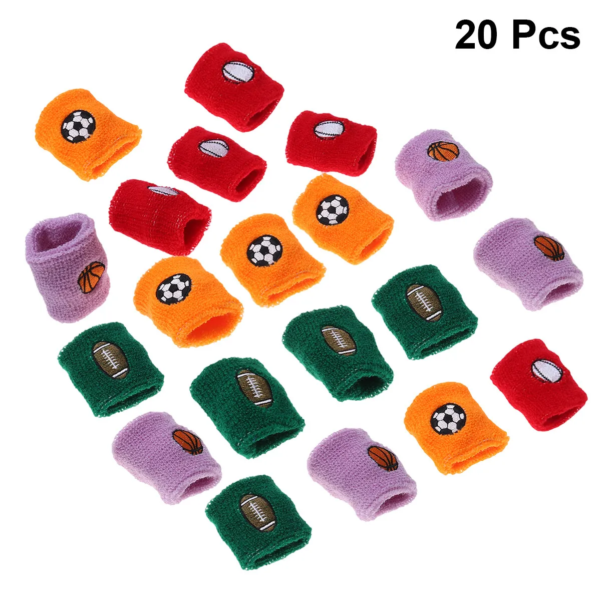 20Pcs Kids Wristband Set Ultra Drying Sweatband for Indoor Outdoor Sports Basketball Football Rugby Training