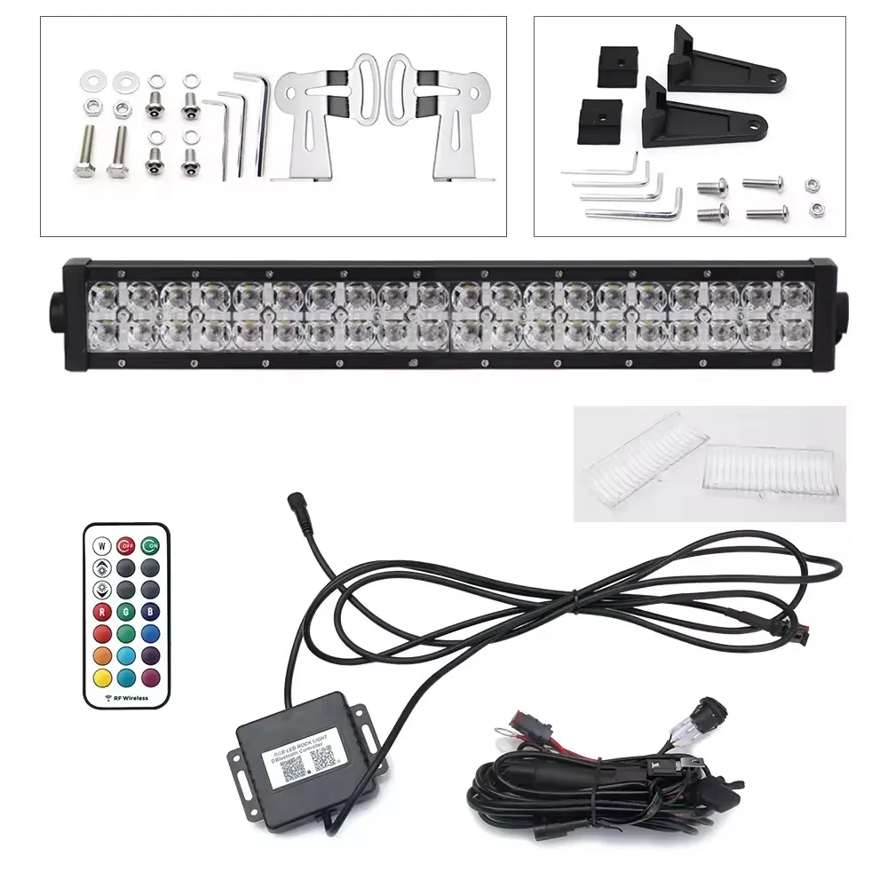 240 Watt Application Remote Control 7D Strip Double Row LED RGB Light Bar 42 Inch Car Light Bar New Conditions