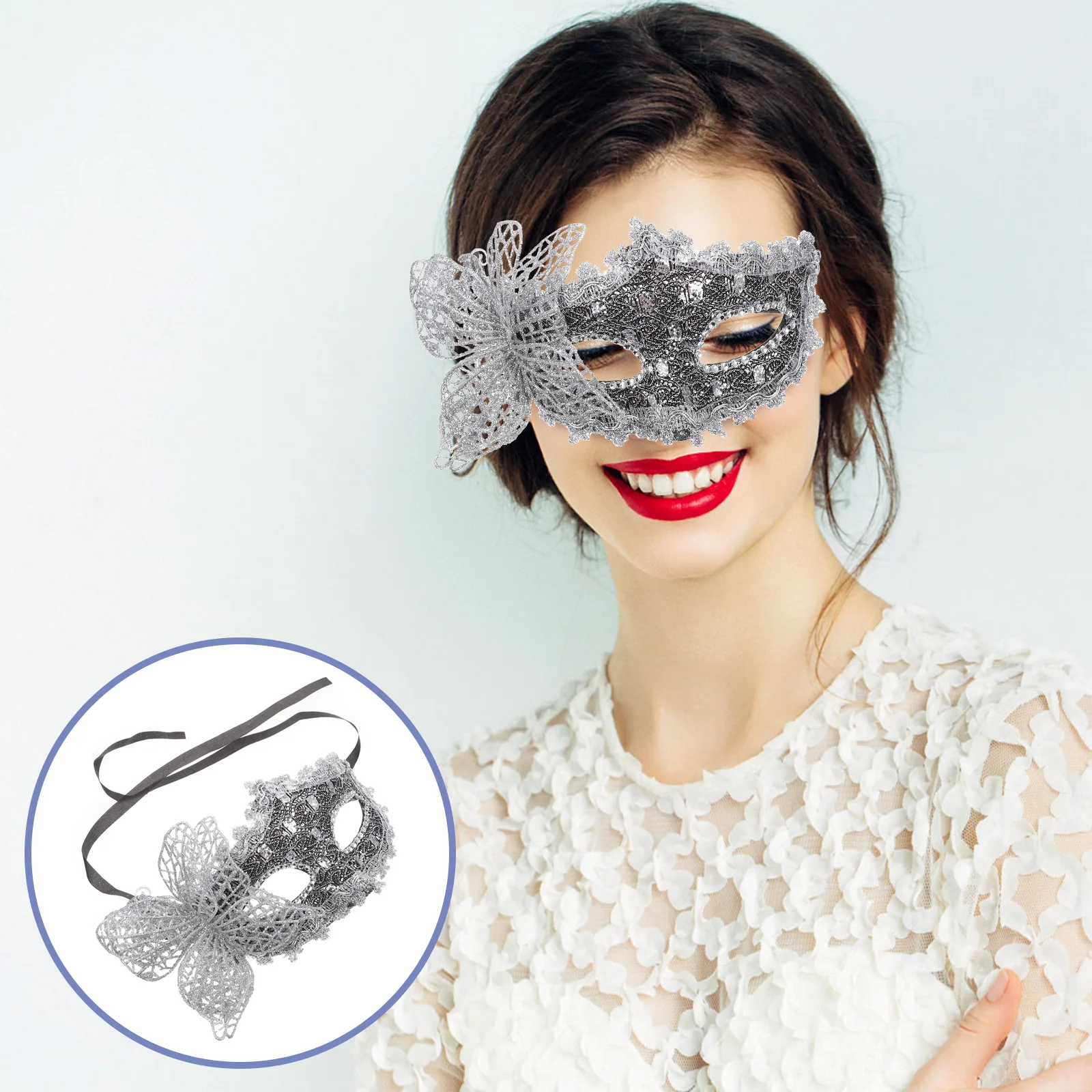 

Half Face Mask Fancy Masquerade Women Butterfly for Masks with Butterflies Lace Ladies Party Costume Woman