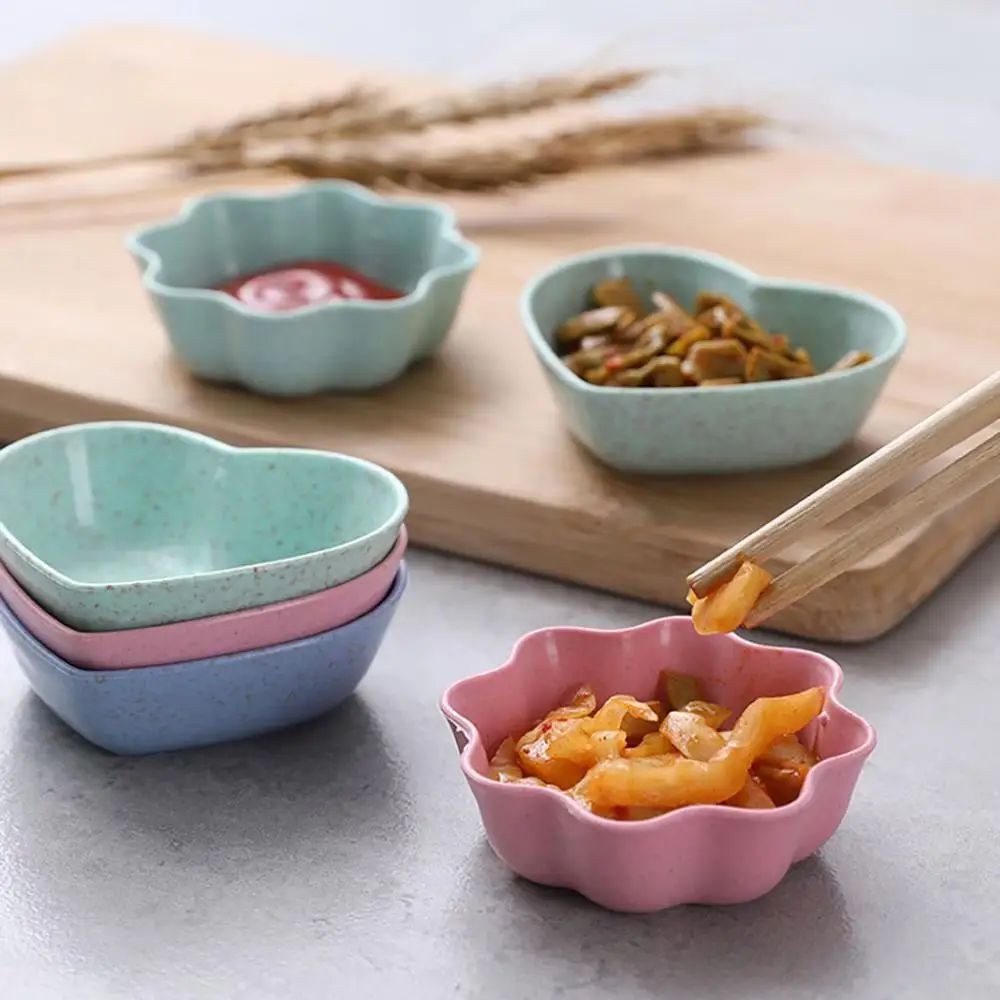 Smooth Edge Wheat Straw+PP Material Appetizer Plates Fall Resistant Mini Bowls Tableware Kitchen Supplies Seasoning Dish