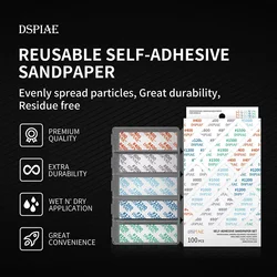 DSPIAE DSP Durable adhesive backed sandpaper set Dry and wet use Strong cutting power 75*25mm For Hobby Model DIY Sanding Making