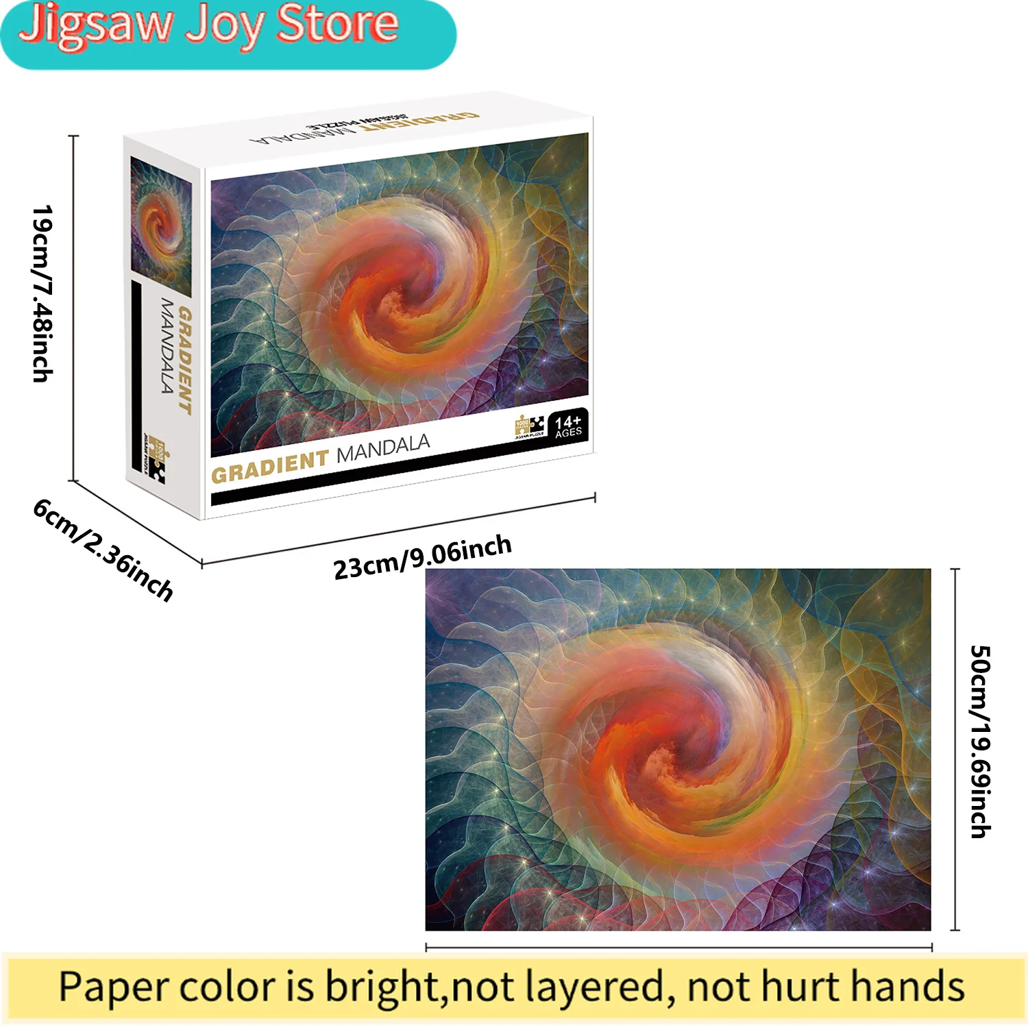 Puzzle Mandala Sfumato da 1000 Pezzi, Decorazione per la Casa, Giochi per Adulti, Divertimento in Famiglia, Puzzle da Pavimento, Giocattoli Educativi per Bambini