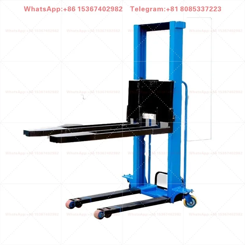 1.6M 500/1000KG Household Electric Lifting Remote Control Forklift Portable Small Stacker Hand Propelled Handling Forklift