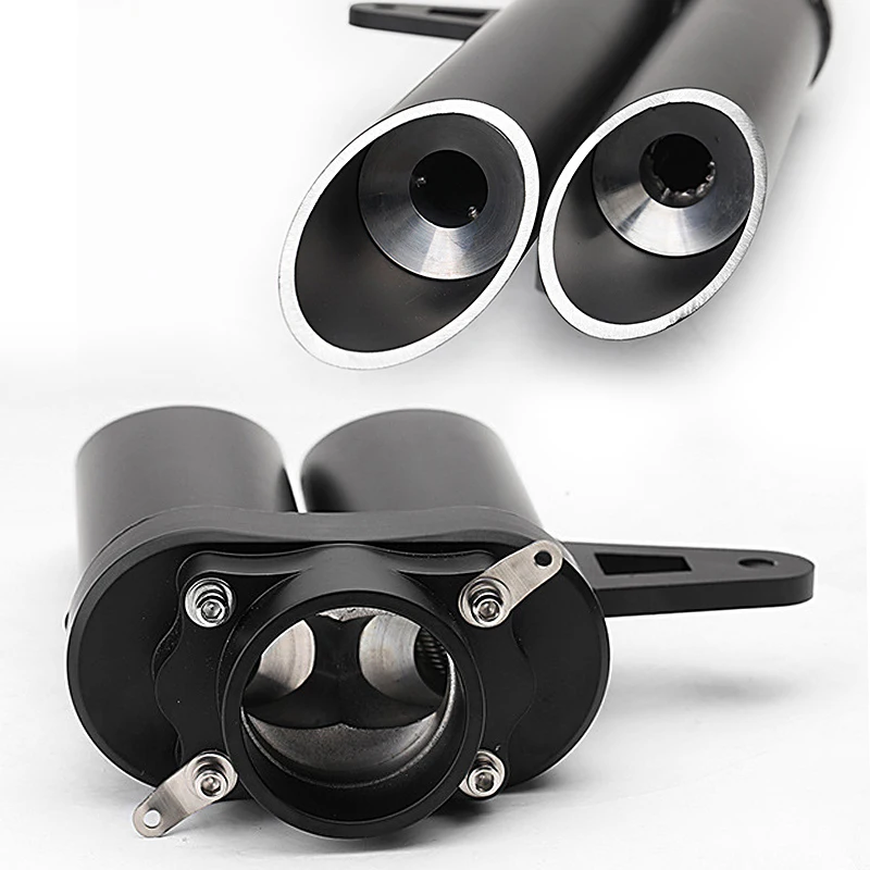 Universal 51MM motorcycle exhaust pipe silencer double hole exhaust pipe stainless steel high quality