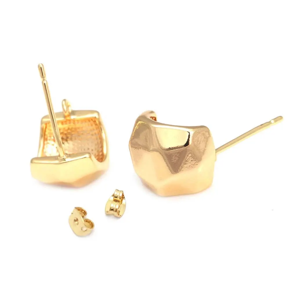 18K Gold Color Brass Square Stud Earrings Pins Earrings Women\'s Earrings High Quality Diy Accessories Rosediy official-website