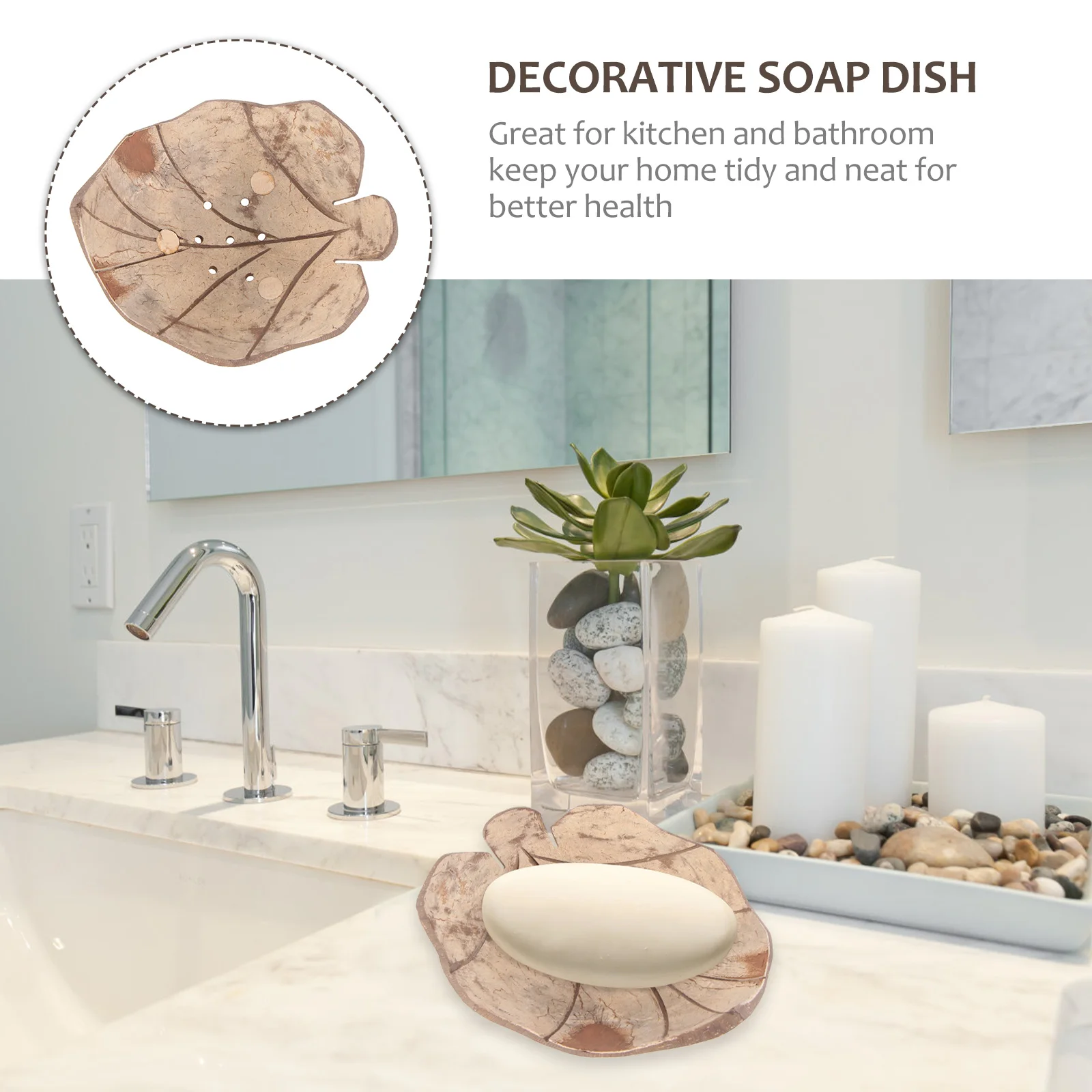 

Wooden Holder Maple Leaf Shaped Bathroom Supply Creative Dish Draining Soap Tray Decorative Soap Container Lightweight