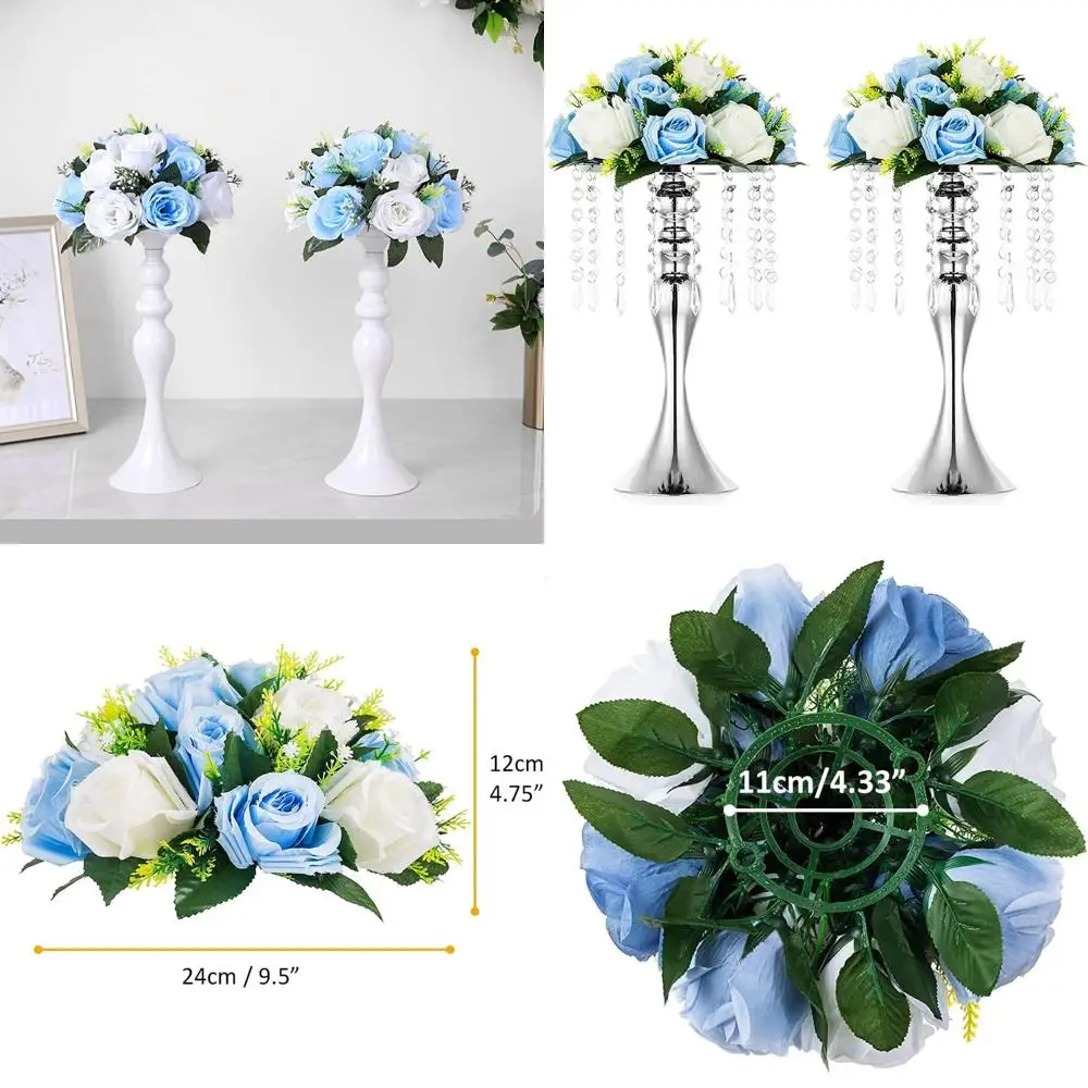 

Искусственная цветочная композиция из 10 штук, цветочные украшения для свадеб, вечеринок и домашнего декора (сине-белые)