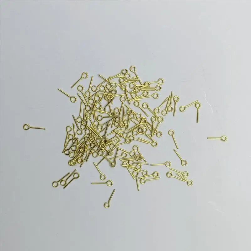50 PCS 9-Shaped 9mm Brass Eye Pins for Model Ship Rigging