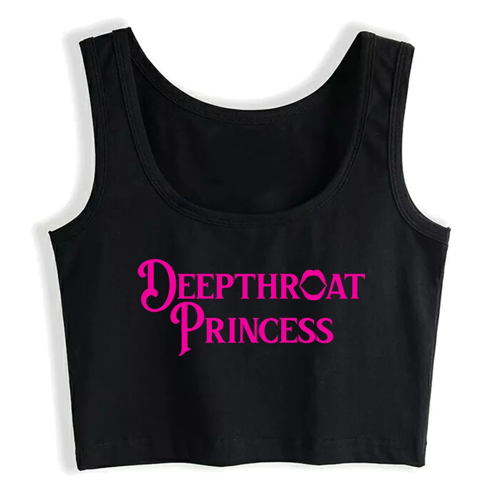 Deepthroat Princess Design Crop Top, Camisole coquine, Précieux, Funny Flirting, Subjourve Style, Sexy, Baby Sugar, Y-Hotwife