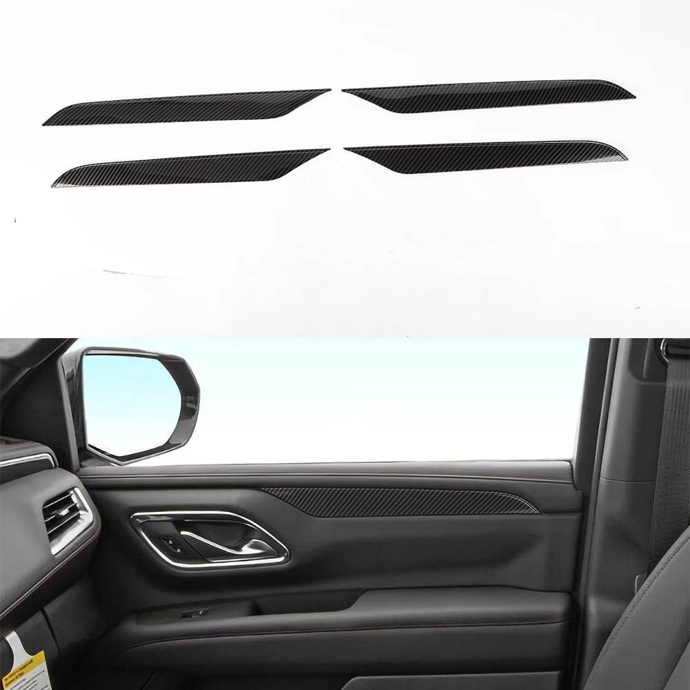 

Декоративные полосы для панели двери автомобиля, наклейки из АБС-пластика для внедорожника 2020 + для Tahoe 2021 + автомобильные аксессуары, 4 шт.