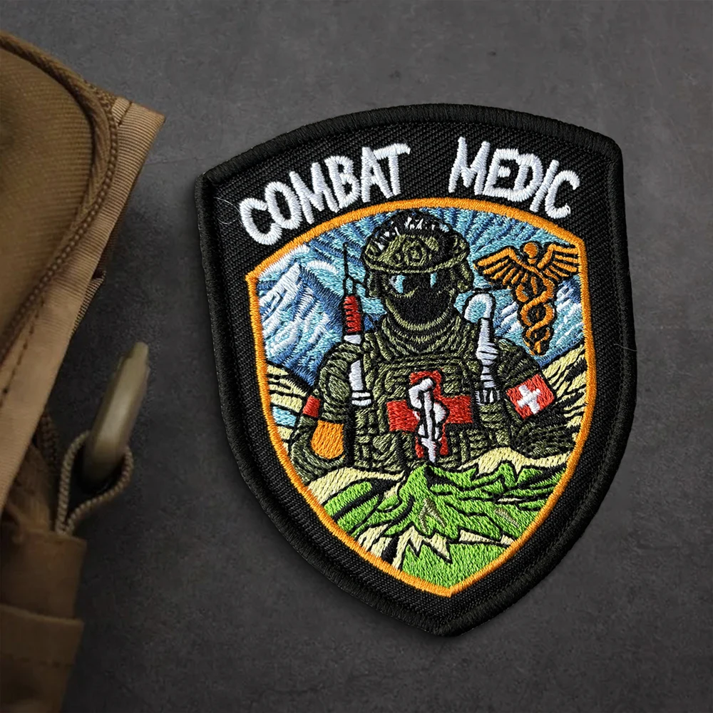Parche táctico serpiente militar bordado con velcro para ropa - imagen 3