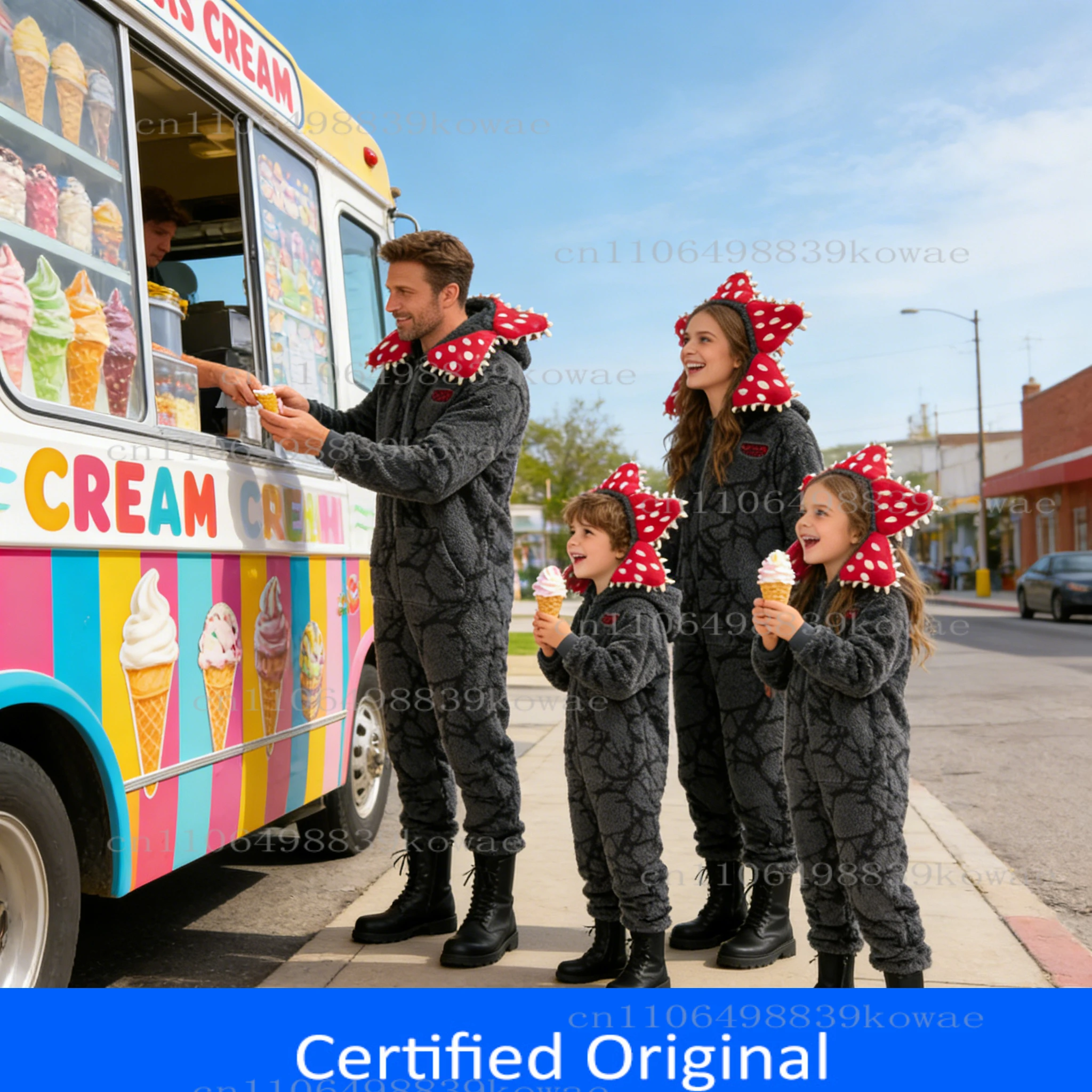 

Christmas Stranger Pajamas With Demogorgon Plant Design Kids Adult Onesie With Cozy Flannel Fabric, Perfect For Holiday Parties