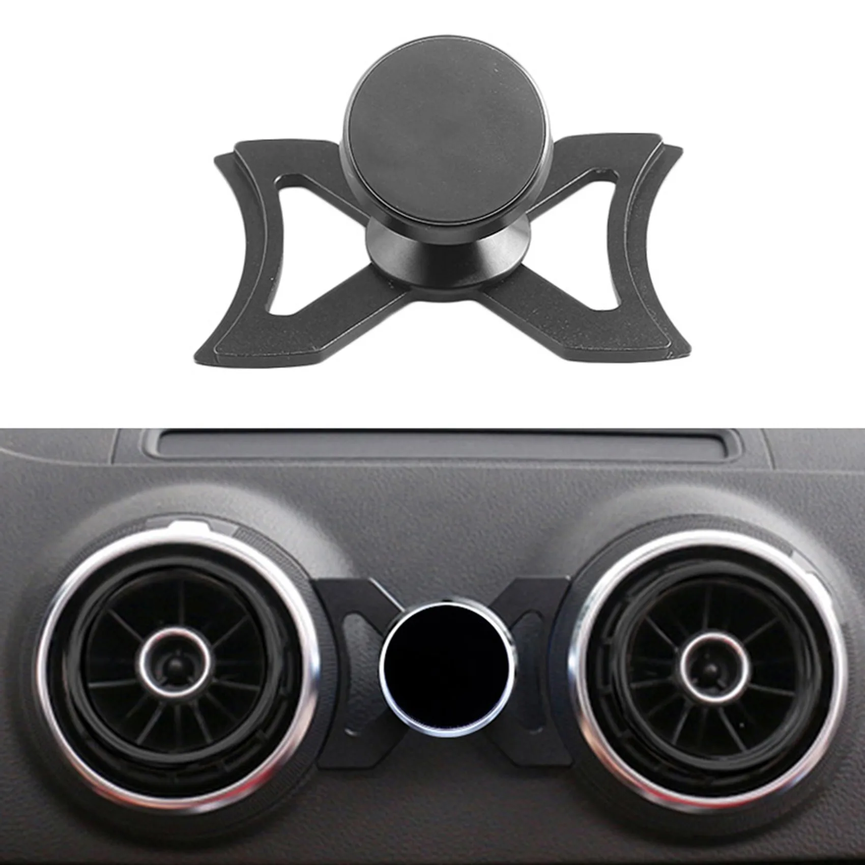 Car Phone Holder Air Vent Mount Bracket 360 Rotatable Magnet GPS Stand Support Mobile Accessories for A3 RS3 Black