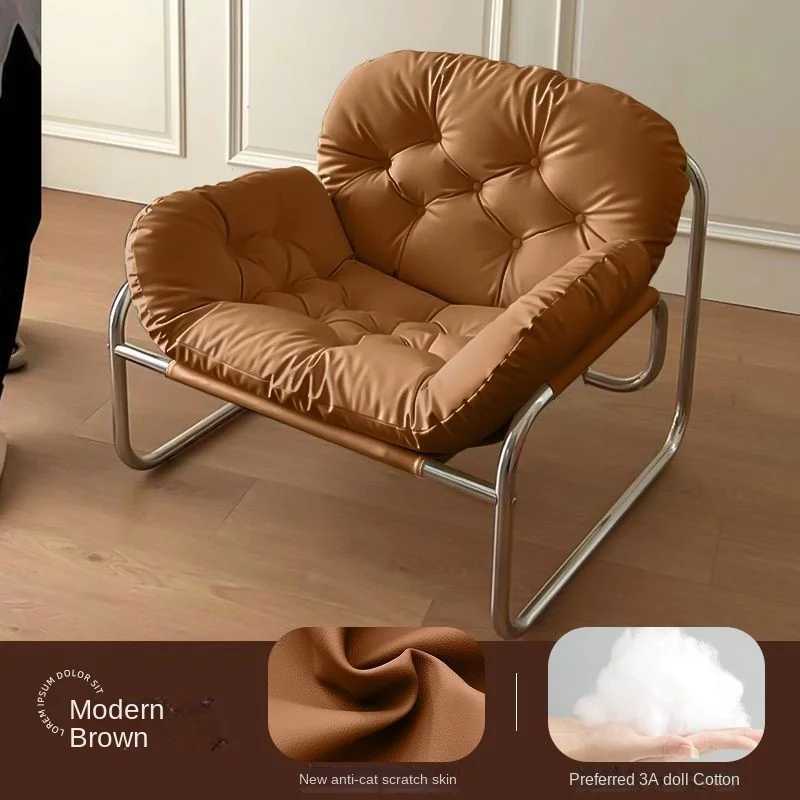 H2O Sofa Chair Minimalist Light Luxury Living Room Lazy Casual Lounge Cream Vintage Bauhaus Style Vintage Chair Warm Surround image 3