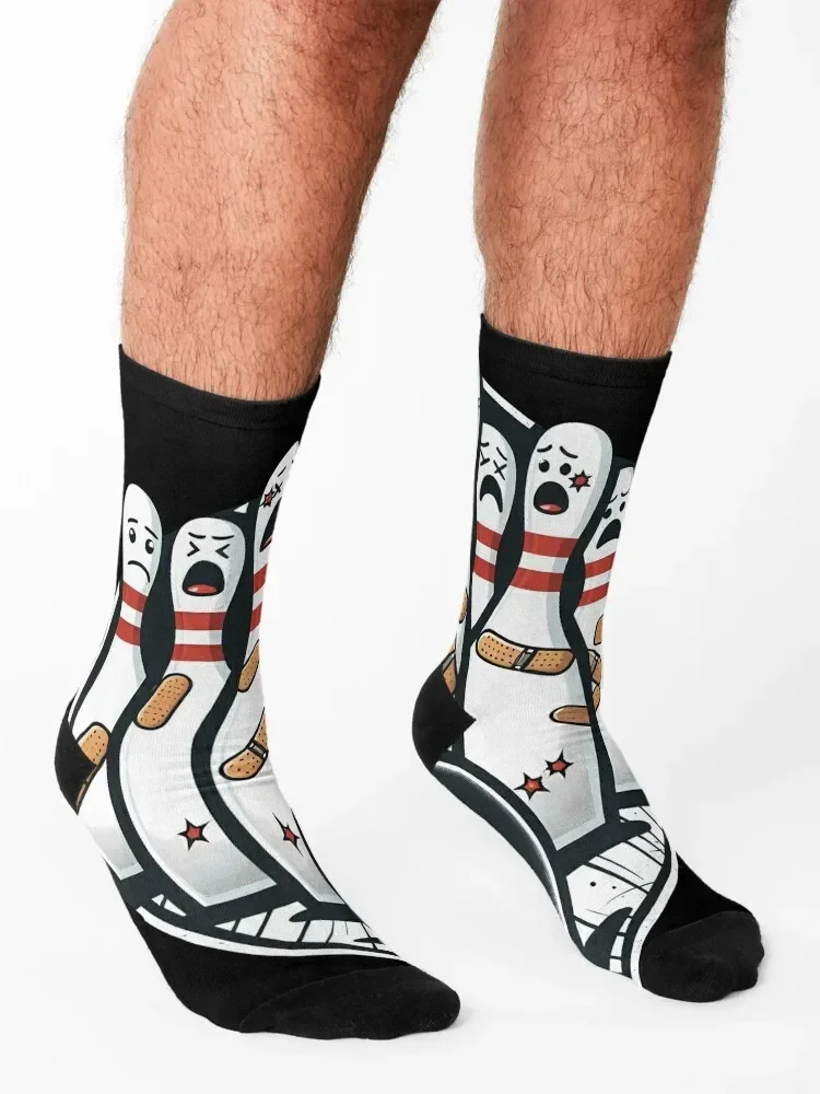 Bowling Pin Strikes Back - Funny Bowling Humor Socks loose short essential winter thermal Boy Child Socks Women's
