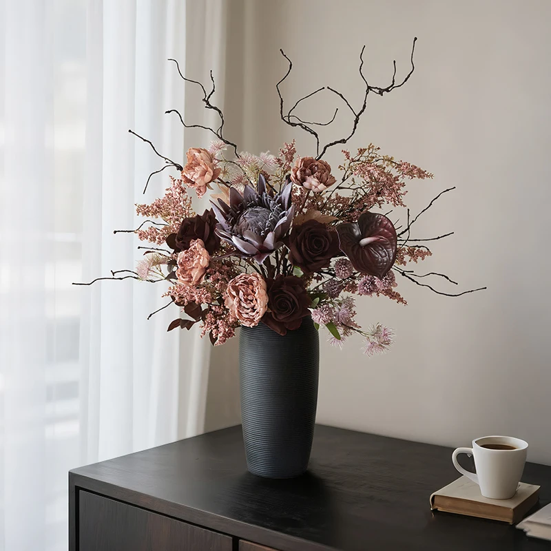 

Wabi Sansan Wind Series Bouquet Vase New Chinese Retro Old Decoration Homestay Entrance TV Cabinet Ornament