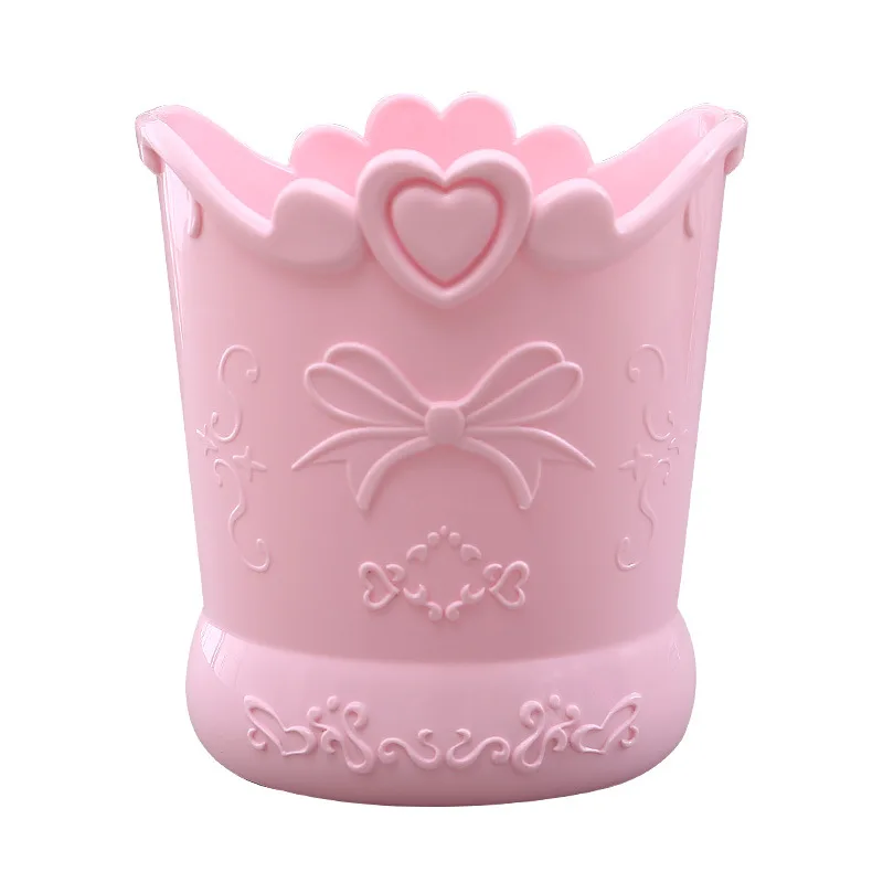 Cute Bow Pen Holder Candy Color Kawaii Pink Pencil Organizer Box Stand Container Office School Supplies Kitchen Jars