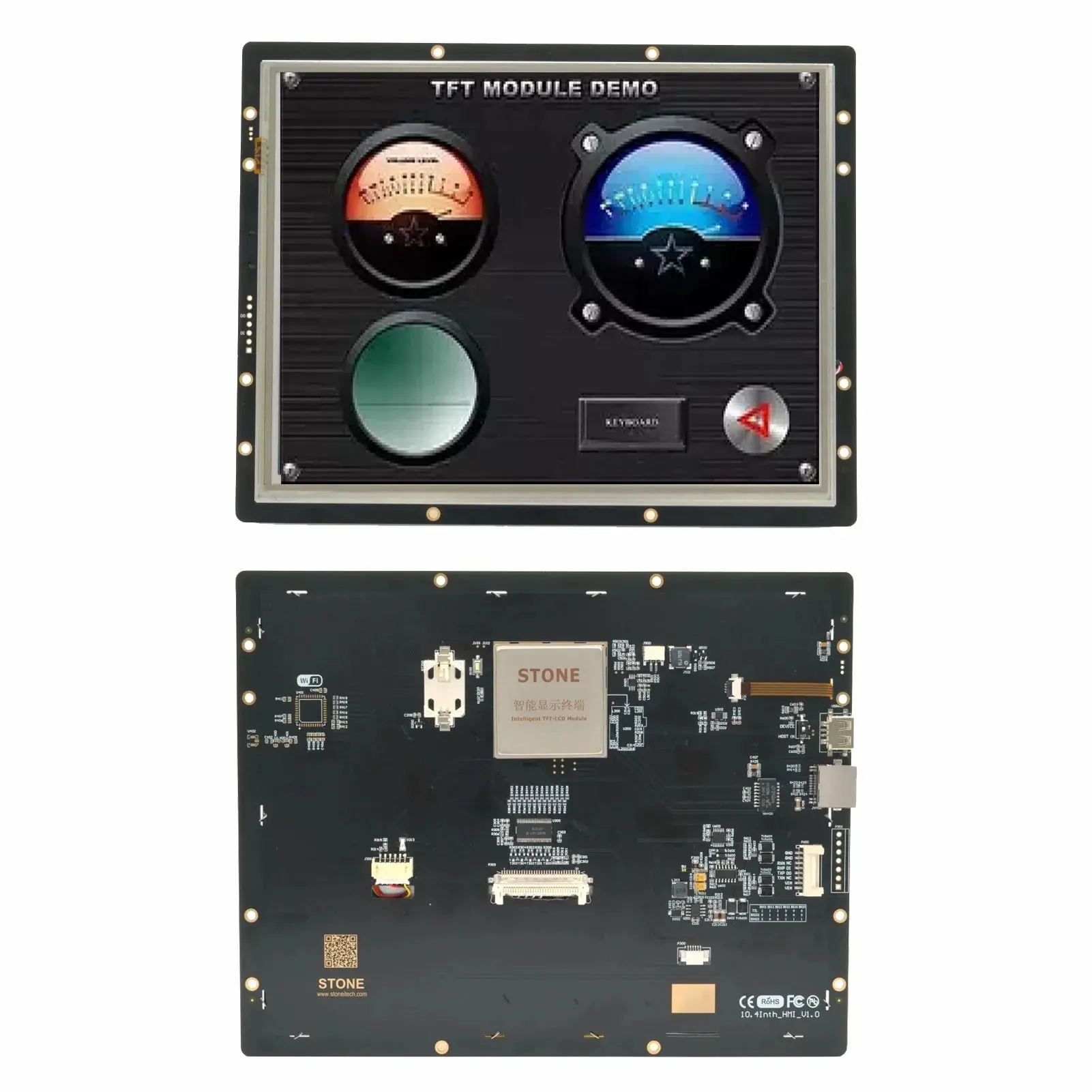 SCBRHMI 10.4'' Intelligent Resistive LCD Touch Display STWC070LT-01 Multifunction HMI Module with Enclosure