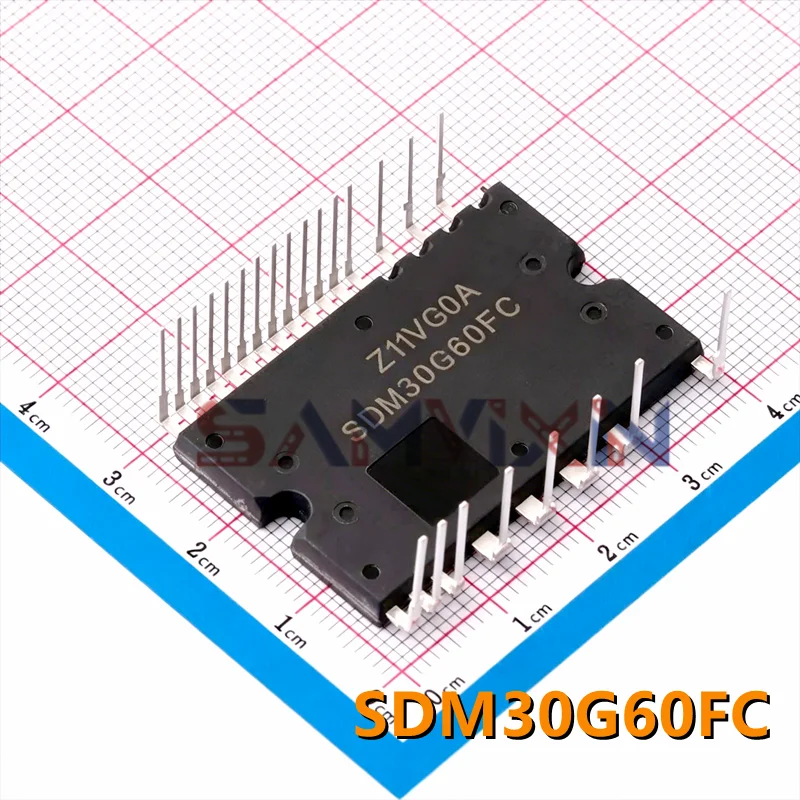 Módulo de Potência Inteligente Trifásico SDM30G60FC (1 peça) IPM IGBT 600V 30A com Driver e Proteção HVIC DIP-24HL Original em Estoque