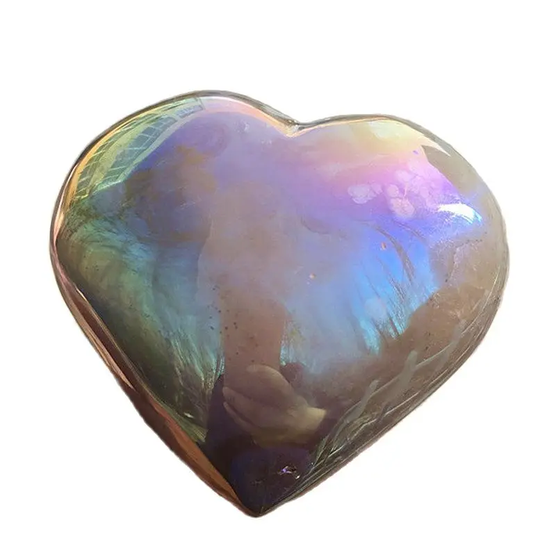 

Natural Flower Agate Aura Heart Healing Crystal Carving Gemstone Decoration