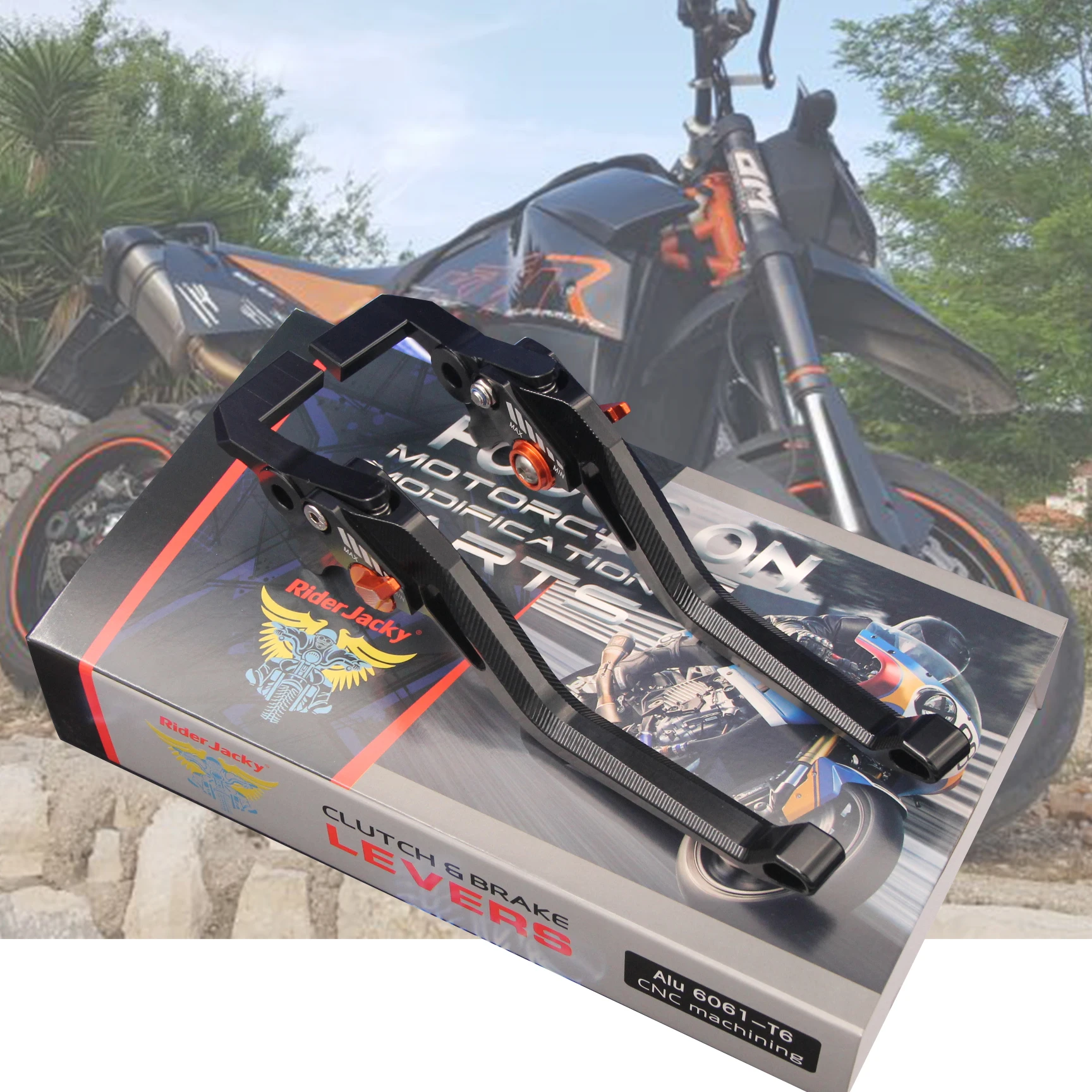 For KTM 950 SMR 2007-2008,  SM 2005-2006 Adjustable 3D Rhombus Hollow Long Motorcycle Brake Clutch Levers