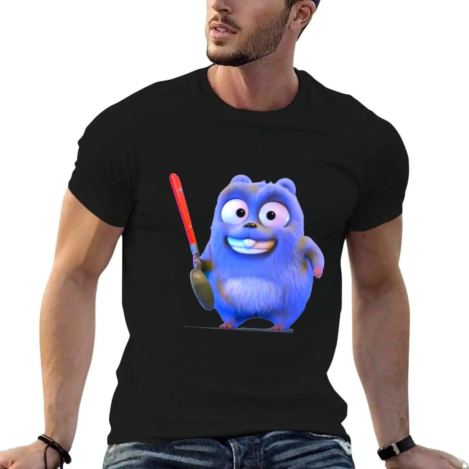 lemmings with smile and spoon T-Shirt oversizeds man clothes mens t shirt